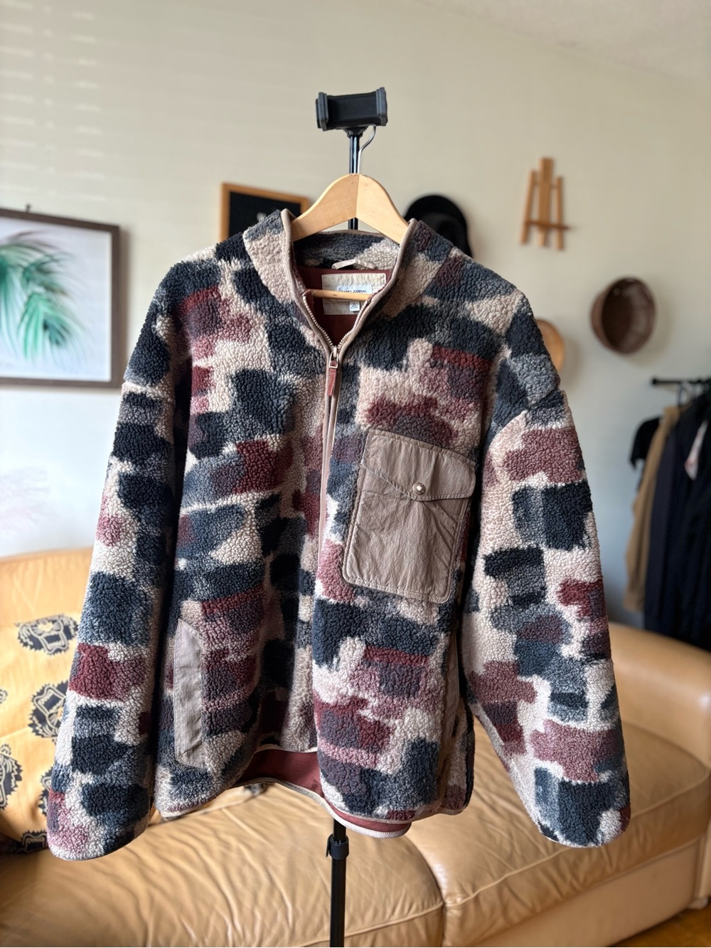 banks journal camo sherpa fleece